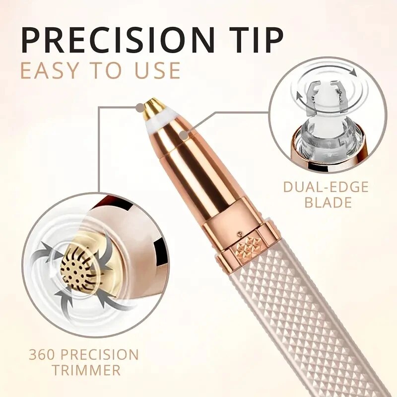 Painless Eyebrow Razor  Hair Shaver With LED Light Rechargeable 2in1 Facial Hair Trimmer For Women  2