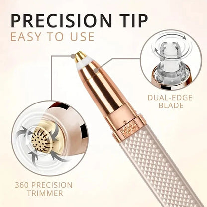 Painless Eyebrow Razor  Hair Shaver With LED Light Rechargeable 2in1 Facial Hair Trimmer For Women  2
