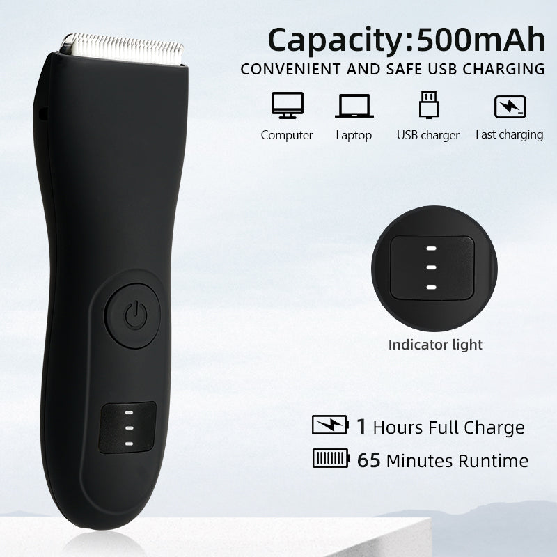 Mens Body Hair Trimmer for Balls & Groin, Womens Bikini Shaver, Painless Hair Removal for Beard, Arms
