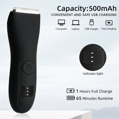 Mens Body Hair Trimmer for Balls & Groin, Womens Bikini Shaver, Painless Hair Removal for Beard, Arms