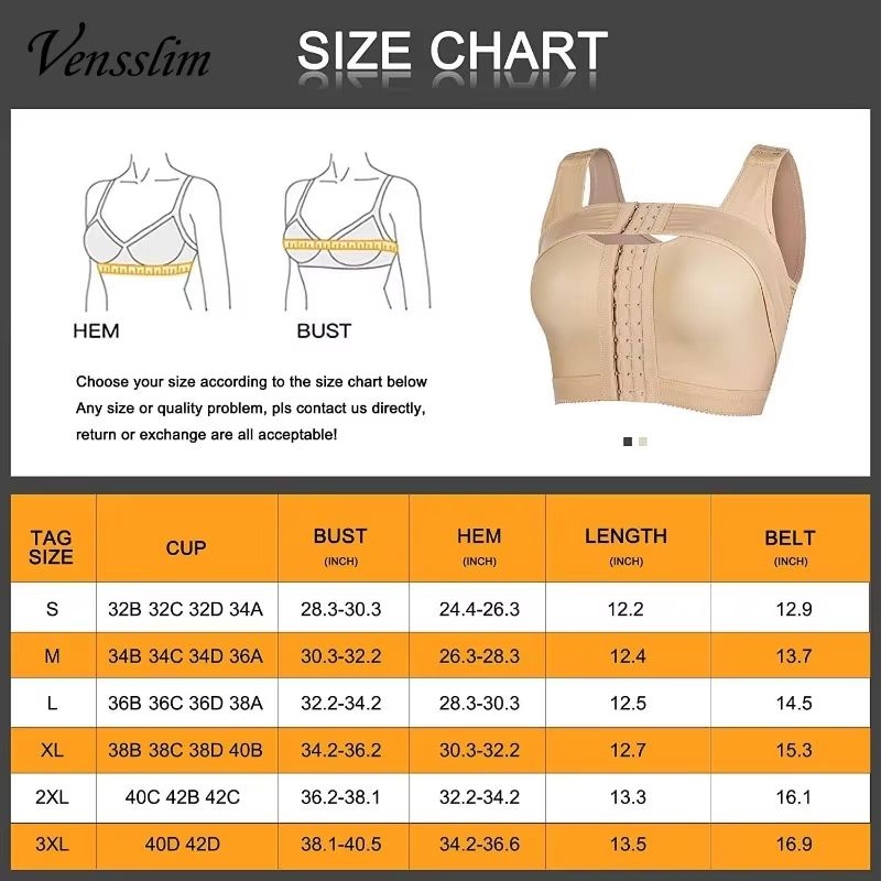 WomenS PostSurgery Front Closure Bra  Posture Corrector  Compression Shapewear With Hooks For Recov 1