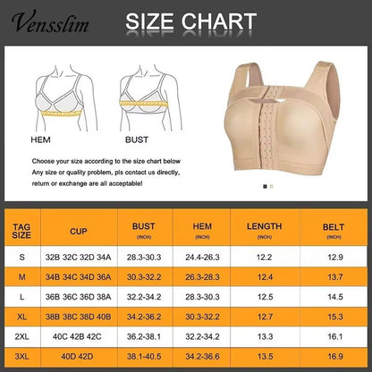 WomenS PostSurgery Front Closure Bra  Posture Corrector  Compression Shapewear With Hooks For Recov 1