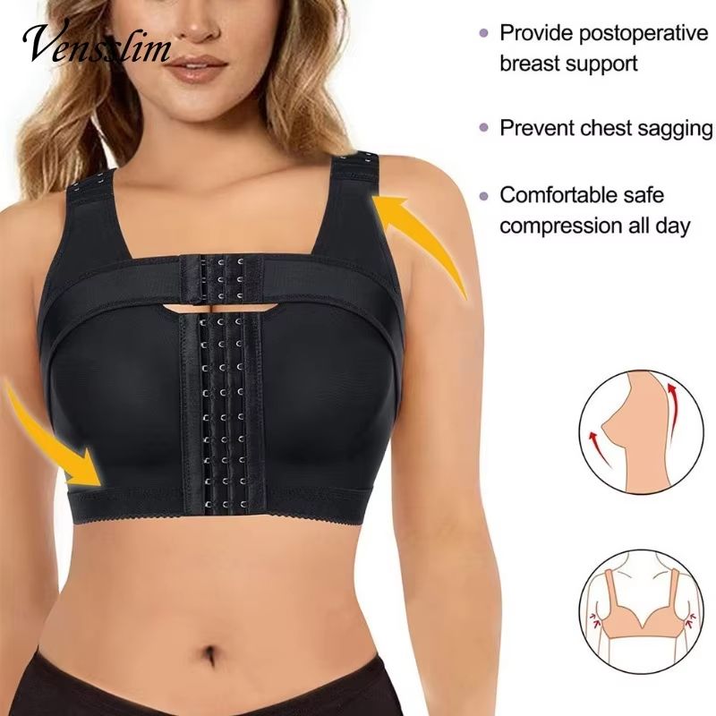 WomenS PostSurgery Front Closure Bra  Posture Corrector  Compression Shapewear With Hooks For Recov 4