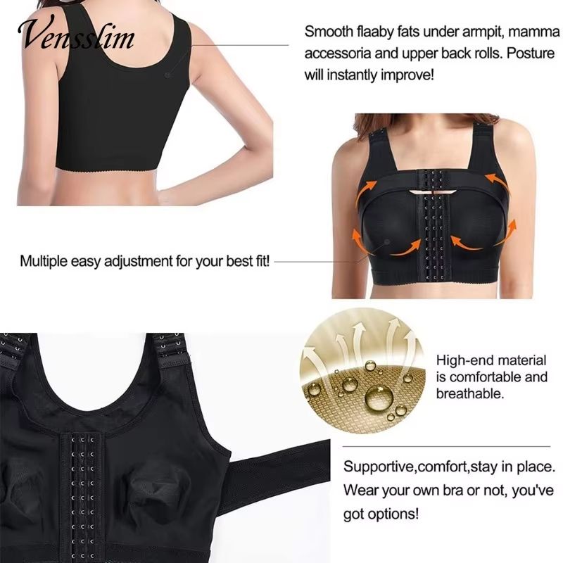 WomenS PostSurgery Front Closure Bra  Posture Corrector  Compression Shapewear With Hooks For Recov 5