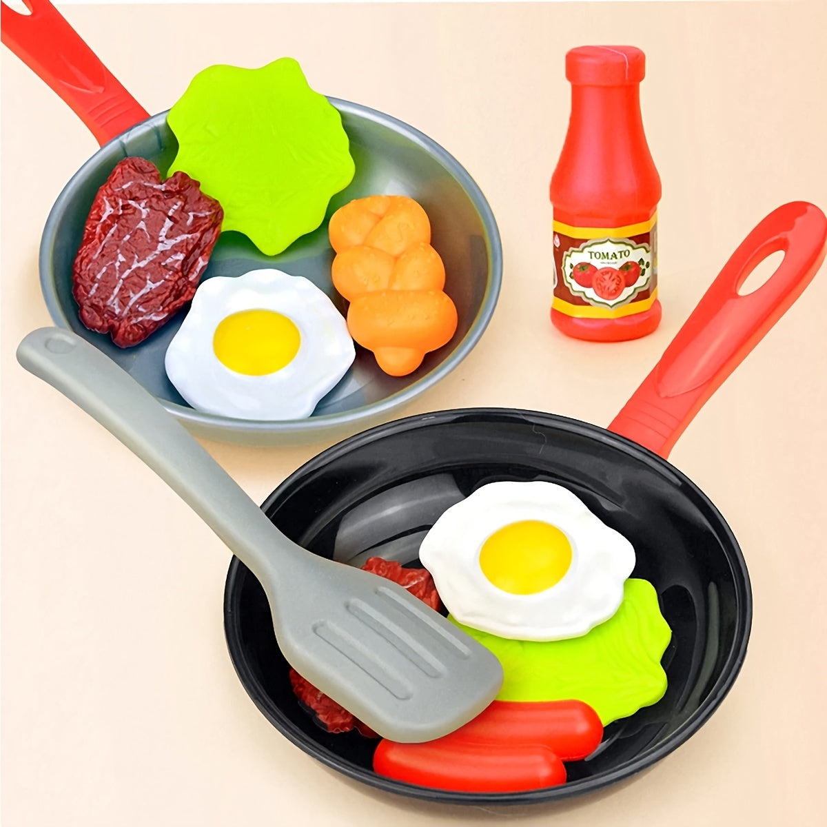 Children Kitchen Food Toys, Simulation Cookware Game Set, Pretend Play Pot, Steak, Vegetable, Bread, Hot Dog, Kids Gift