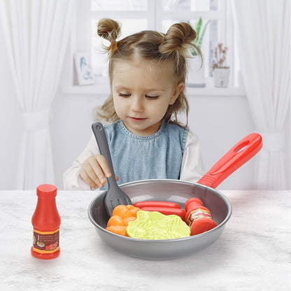 Children Kitchen Food Toys Simulation Cookware Game Set Pretend Play Pot Steak Vegetable Bread Hot  1