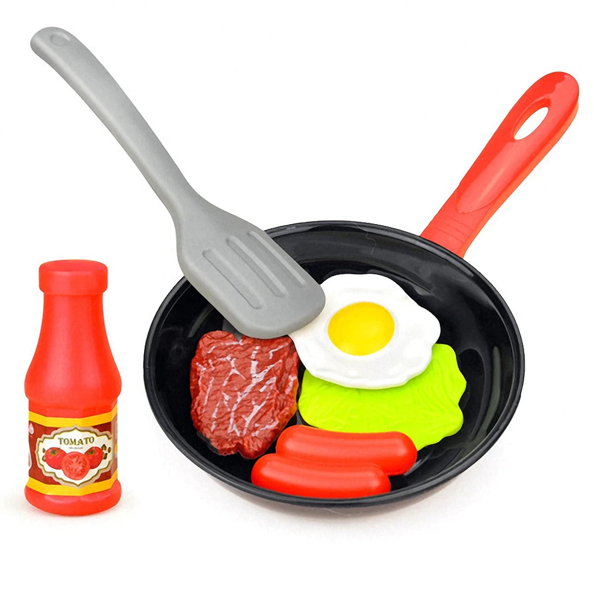 Children Kitchen Food Toys Simulation Cookware Game Set Pretend Play Pot Steak Vegetable Bread Hot  2