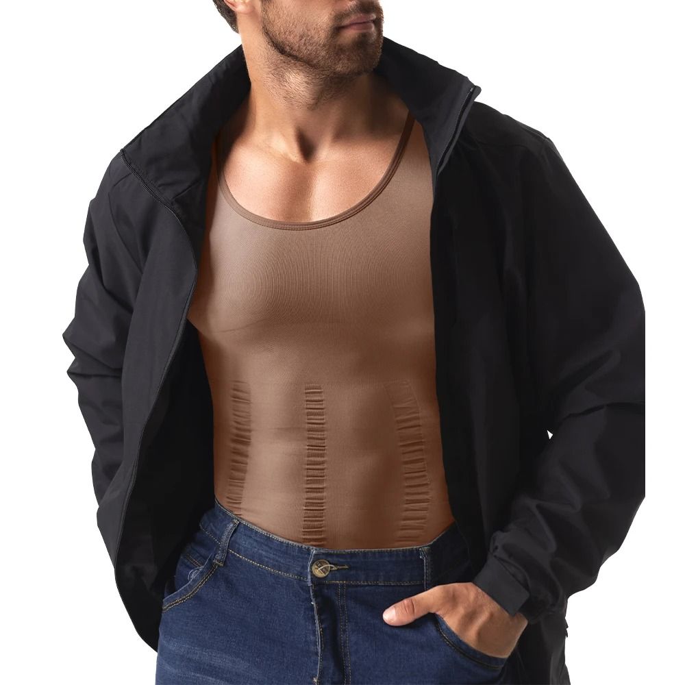 Mens Compression Shaper Vest Slim Fit Tummy Control Sleeveless Top 5