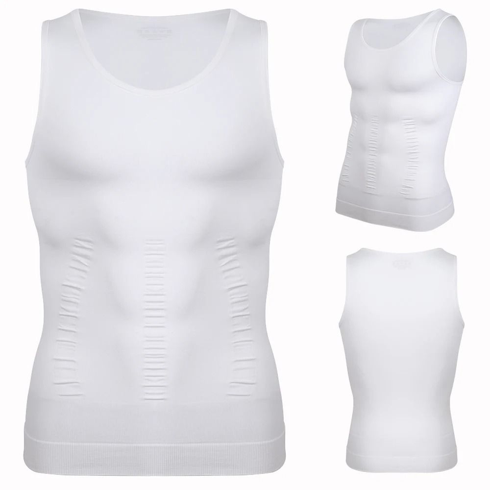 Mens Compression Shaper Vest Slim Fit Tummy Control Sleeveless Top 12