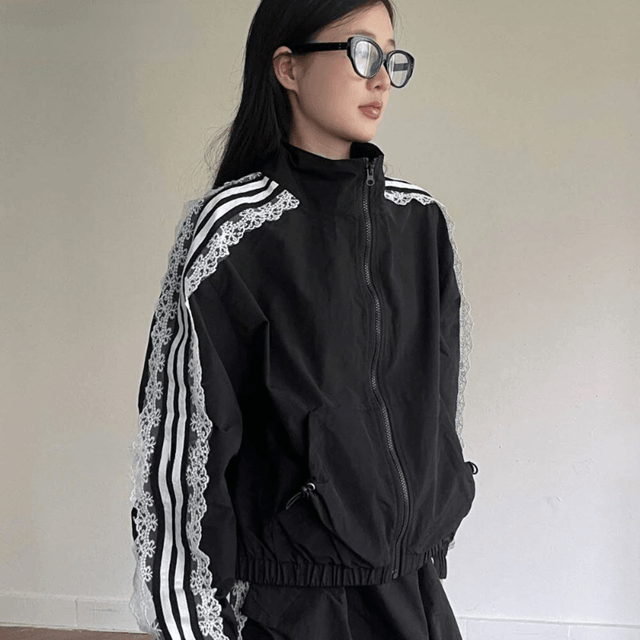 Womens Lace Patchwork Striped Sun Protection Jacket Lightweight Cardigan