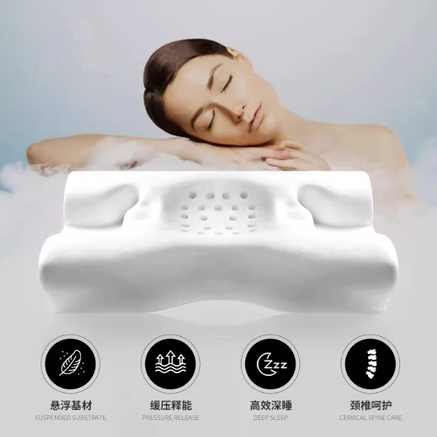 3D Beauty Pillow for Side Sleepers, Anti-Wrinkle Face Pillow, Cervical Support, Memory Foam Pillow to Prevent Face Press