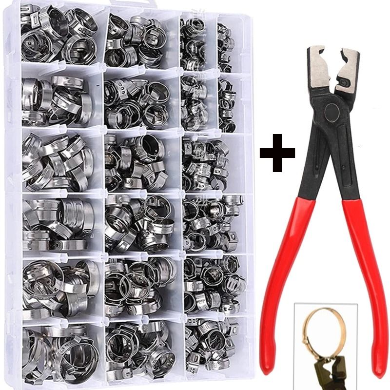 Stainless Steel Hose Clamp Set with Pliers for Secure and Leakproof Connections