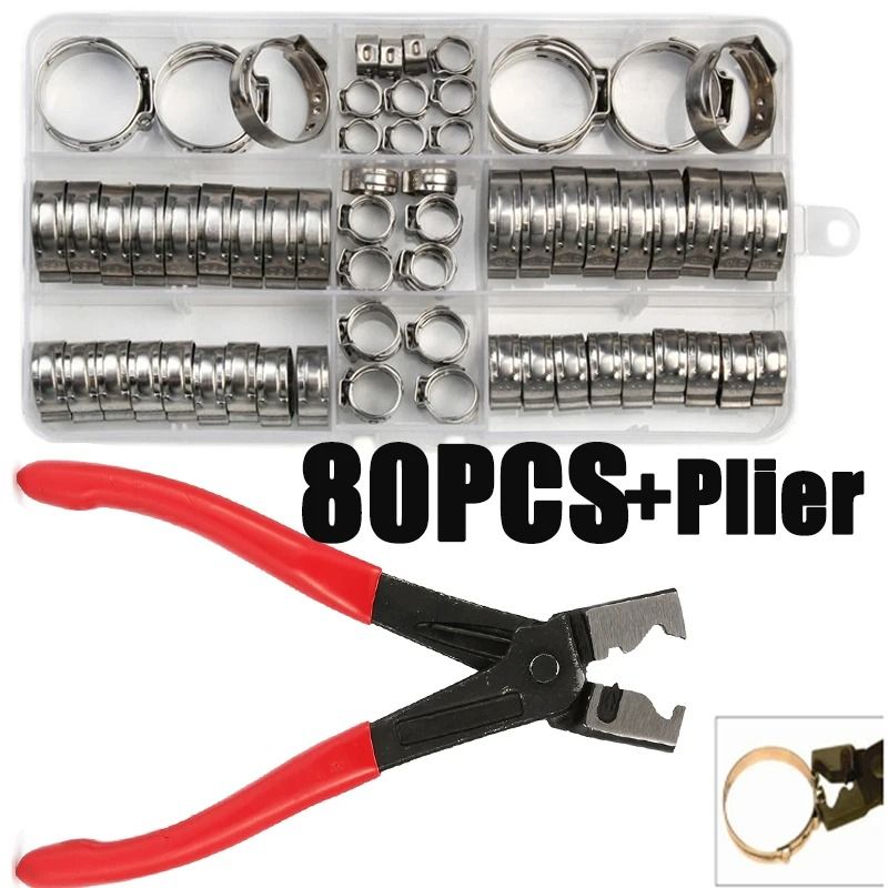 Stainless Steel Hose Clamp Set With Pliers For Secure And Leakproof Connections 1