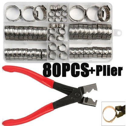 Stainless Steel Hose Clamp Set With Pliers For Secure And Leakproof Connections 1