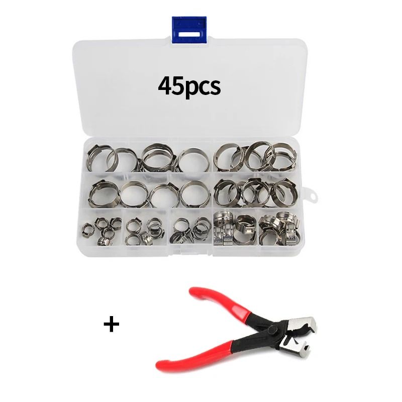 Stainless Steel Hose Clamp Set With Pliers For Secure And Leakproof Connections 2
