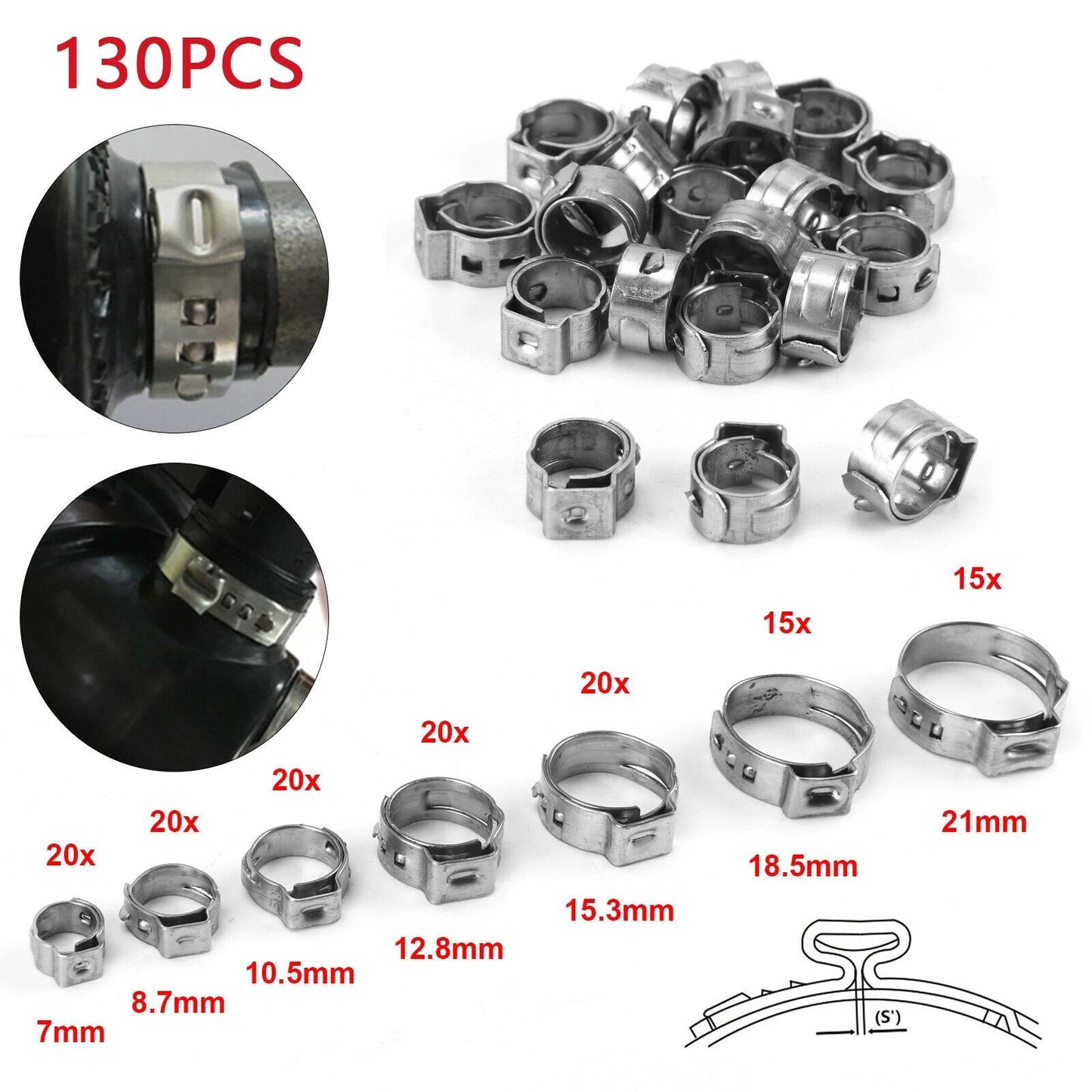 Stainless Steel Hose Clamp Set With Pliers For Secure And Leakproof Connections 5