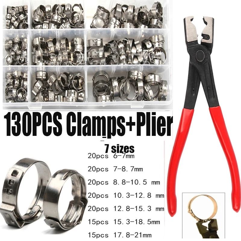 Stainless Steel Hose Clamp Set With Pliers For Secure And Leakproof Connections 11