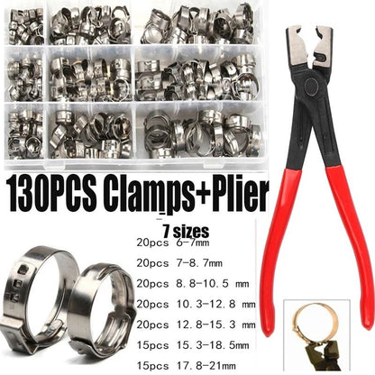 Stainless Steel Hose Clamp Set With Pliers For Secure And Leakproof Connections 11