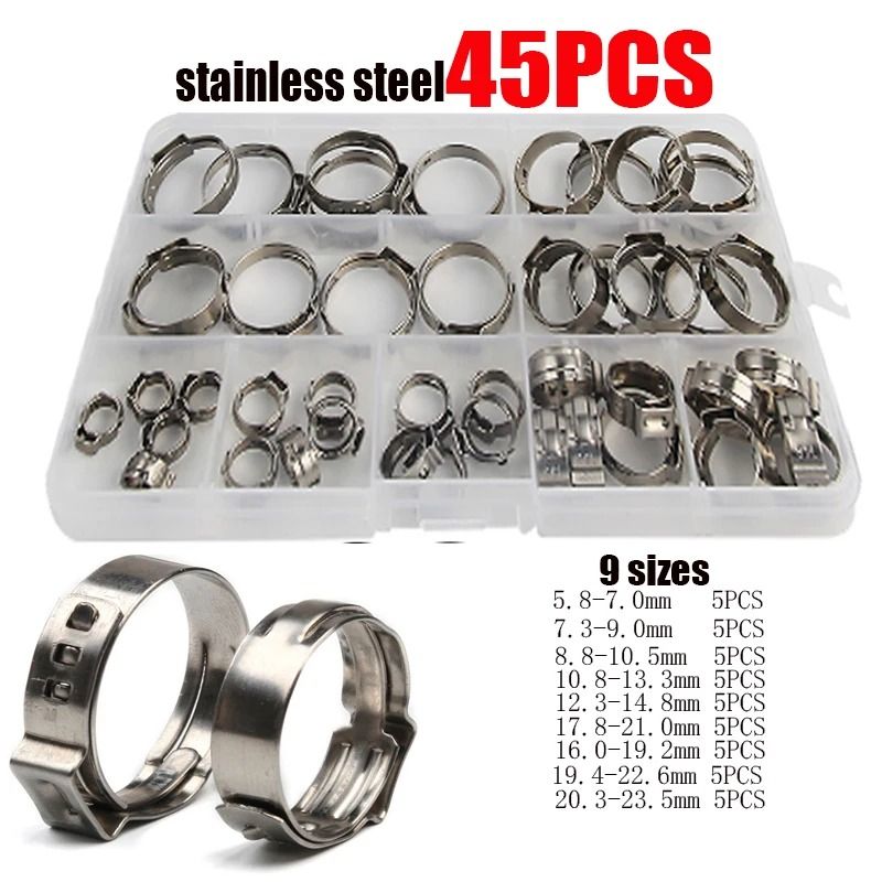 Stainless Steel Hose Clamp Set With Pliers For Secure And Leakproof Connections 7