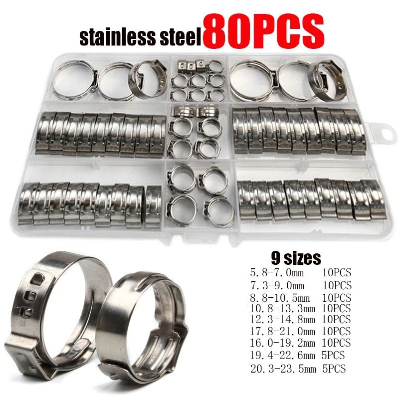 Stainless Steel Hose Clamp Set With Pliers For Secure And Leakproof Connections 8