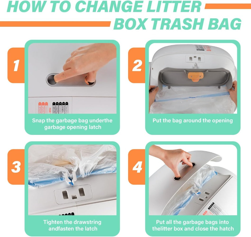 Drawstring Closure Cat Litter Bags 10 Rolls Tonepie SelfCleaning Litter Box Poop Bags For Easy Pet  3