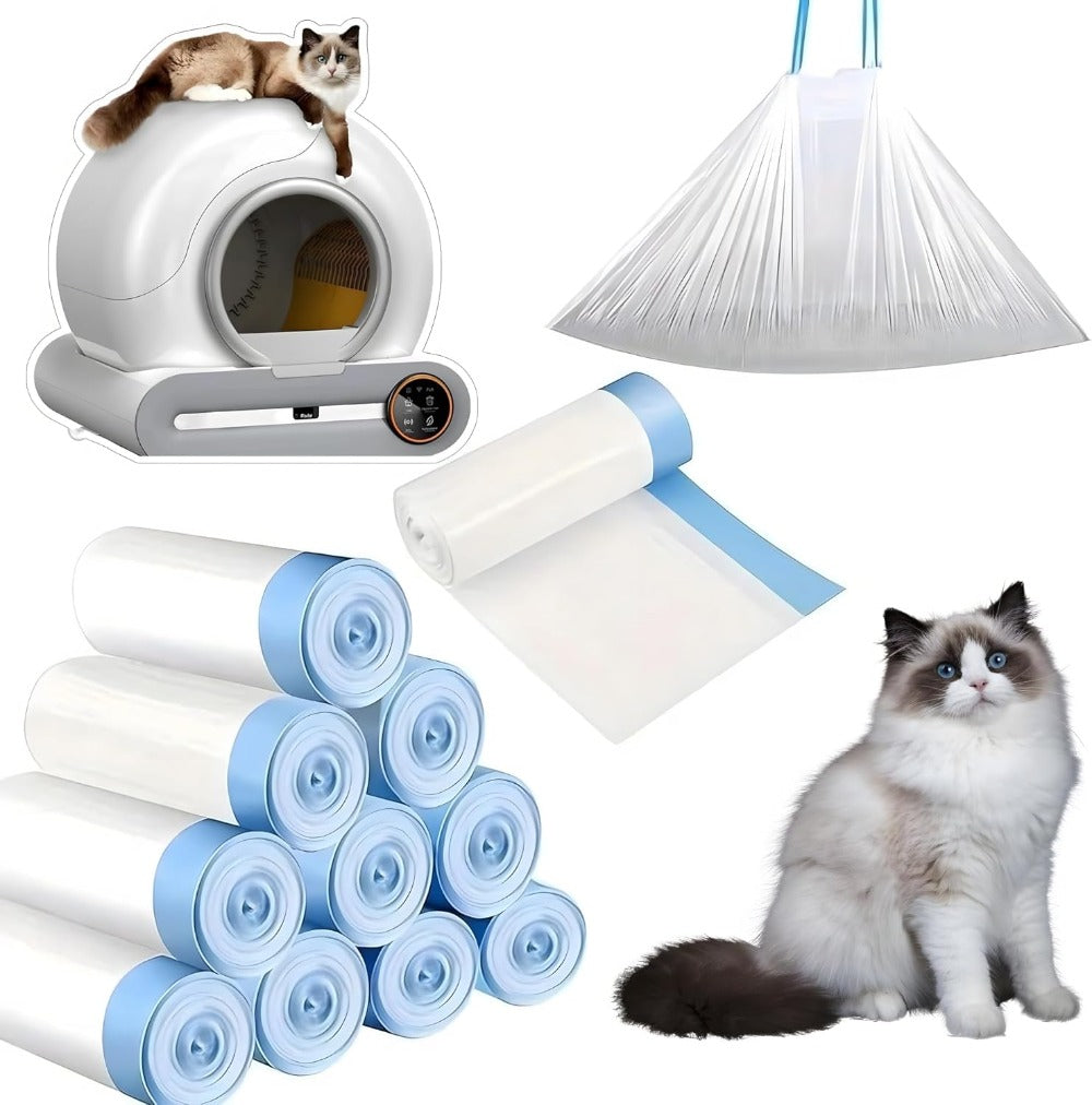 Drawstring Closure Cat Litter Bags 10 Rolls Tonepie SelfCleaning Litter Box Poop Bags For Easy Pet  6