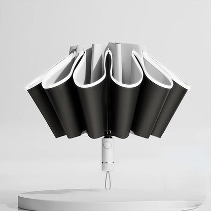 Windproof UV Umbrella, Reverse Folding Automatic Open/Close Design with Reflective Stripe for Men & Women