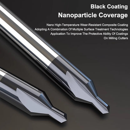 YIFINO Tungsten Steel Carbide Nano Coating Center Drill Bit AType Double Headed For CNC Machining F 3