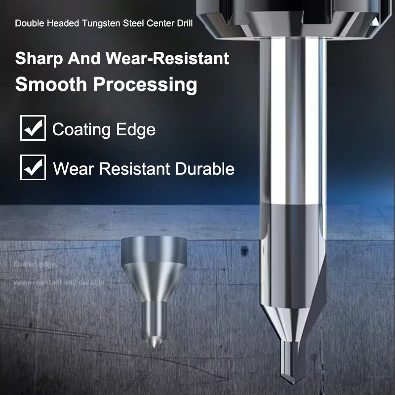YIFINO Tungsten Steel Carbide Nano Coating Center Drill Bit AType Double Headed For CNC Machining F 4