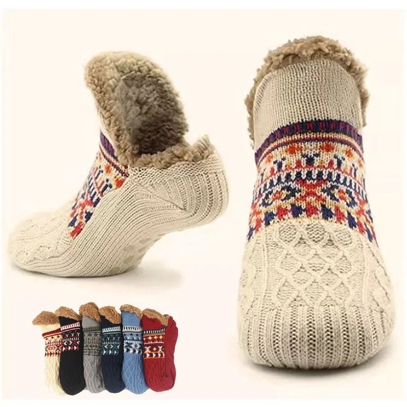 Unisex Thermal Non Slip Slipper Socks Fuzzy Cotton Winter Floor Sleep Socks 7