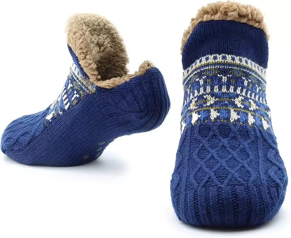 Unisex Thermal Non Slip Slipper Socks Fuzzy Cotton Winter Floor Sleep Socks 8