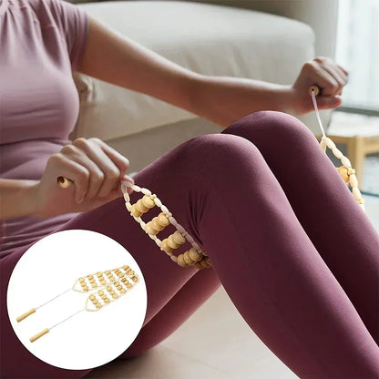 Natural Wood Lymphatic Drainage Massager AntiCellulite Body Sculpting Tools With Gua Sha For Beauty 2