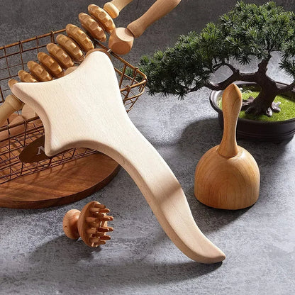 Natural Wood Lymphatic Drainage Massager AntiCellulite Body Sculpting Tools With Gua Sha For Beauty 4