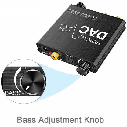 Premium Digital Audio Converter DAC, 192KHz Optical to Analog RCA/Toslink to 3.5mm Adapter for Enhanced Audio Fidelity