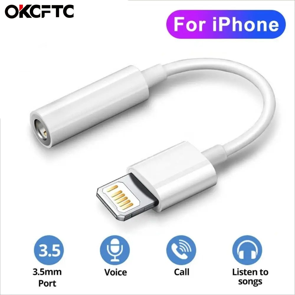 For IOS Adapter to 3.5mm Jack AUX Cable For iPhone, Audio Splitter, Male to Female Adapter Headphone Converter