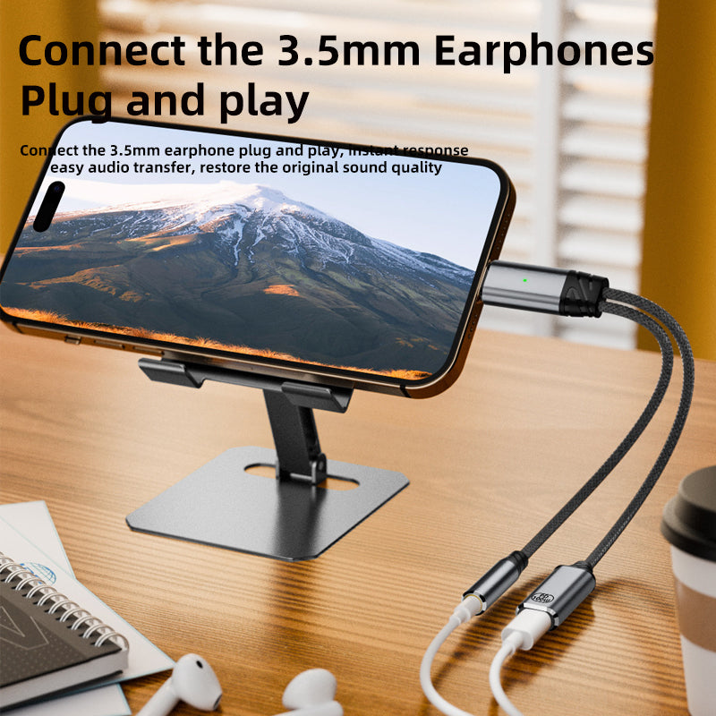 USB C to 3.5mm AUX Cable Type C Headphone Adapter, Audio Cable for Huawei, Xiaomi, Earphone Jack Adapter for Phones