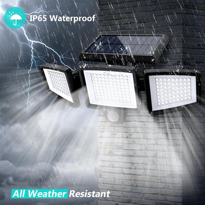 IP Waterproof Triple Head Solar Motion Sensor Safety Light For Garage Yard Porch Patio  Outdoor Sec 1