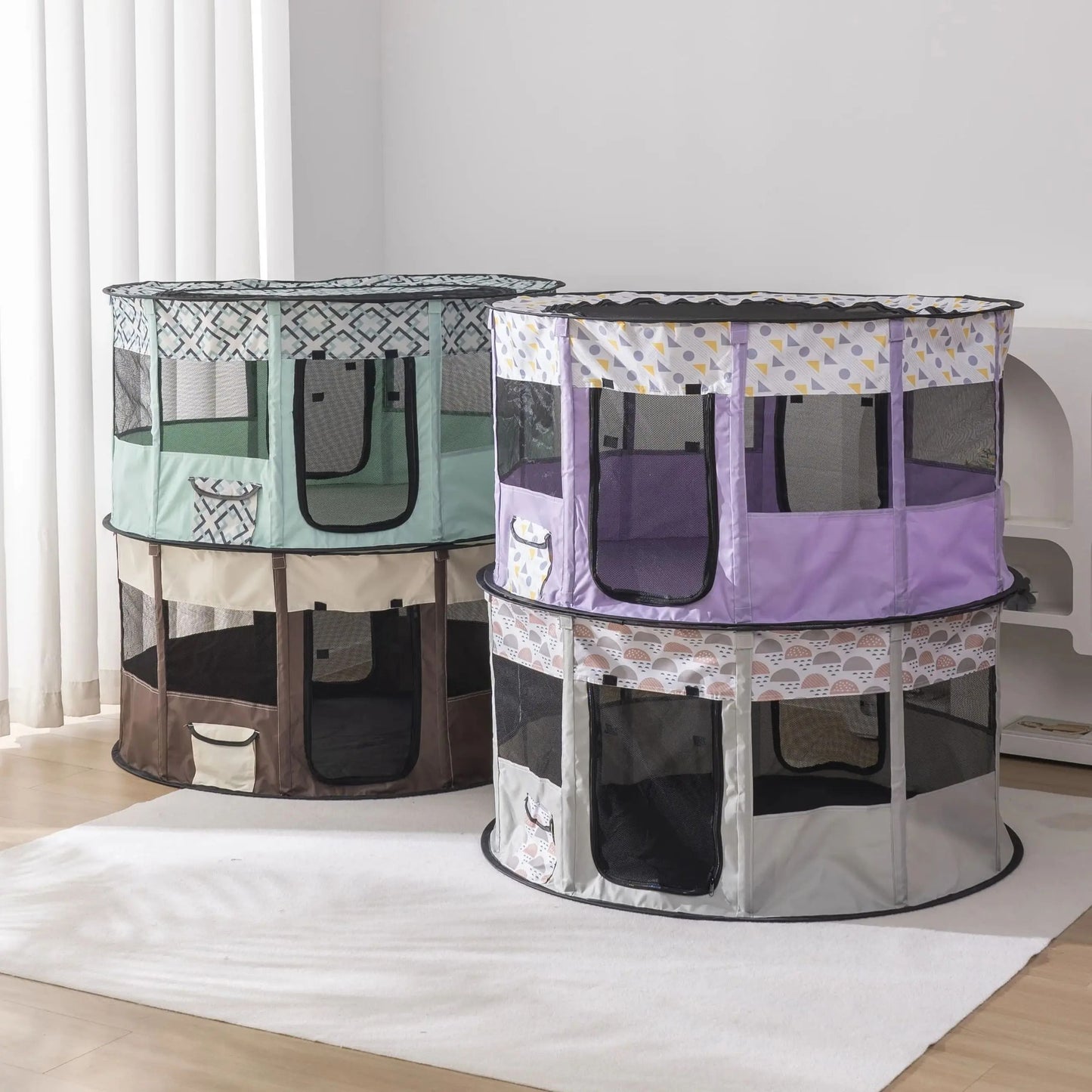 Foldable Mesh Pet Playpen Indoor Outdoor Cat And Dog Tent 1