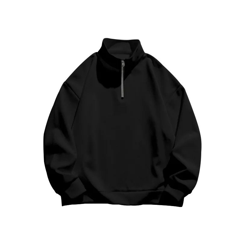 Mens Fleece Half Zip Stand Collar Sweatshirt 4