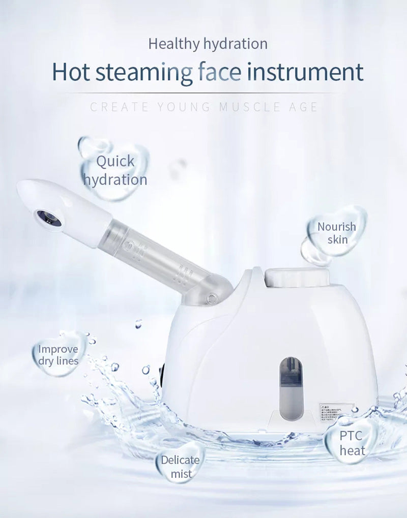Facial Steamer with Ozone Function, Warm Mist Humidifier for Deep Pore Cleansing, Skin Hydration & Whitening