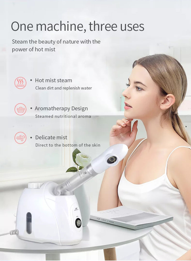 Facial Steamer with Ozone Function, Warm Mist Humidifier for Deep Pore Cleansing, Skin Hydration & Whitening