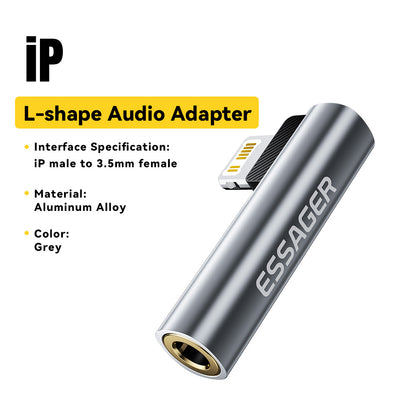 Essager Lightning to 3.5mm Adapter for iPhone 14, Type C to 3.5mm Jack Headphone Adapter for Samsung Huawei Xiaomi