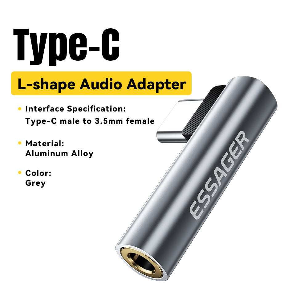 Essager Lightning to 3.5mm Adapter for iPhone 14, Type C to 3.5mm Jack Headphone Adapter for Samsung Huawei Xiaomi