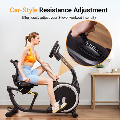 Premium Recumbent Exercise Bike for Quiet Comfortable Home Workouts