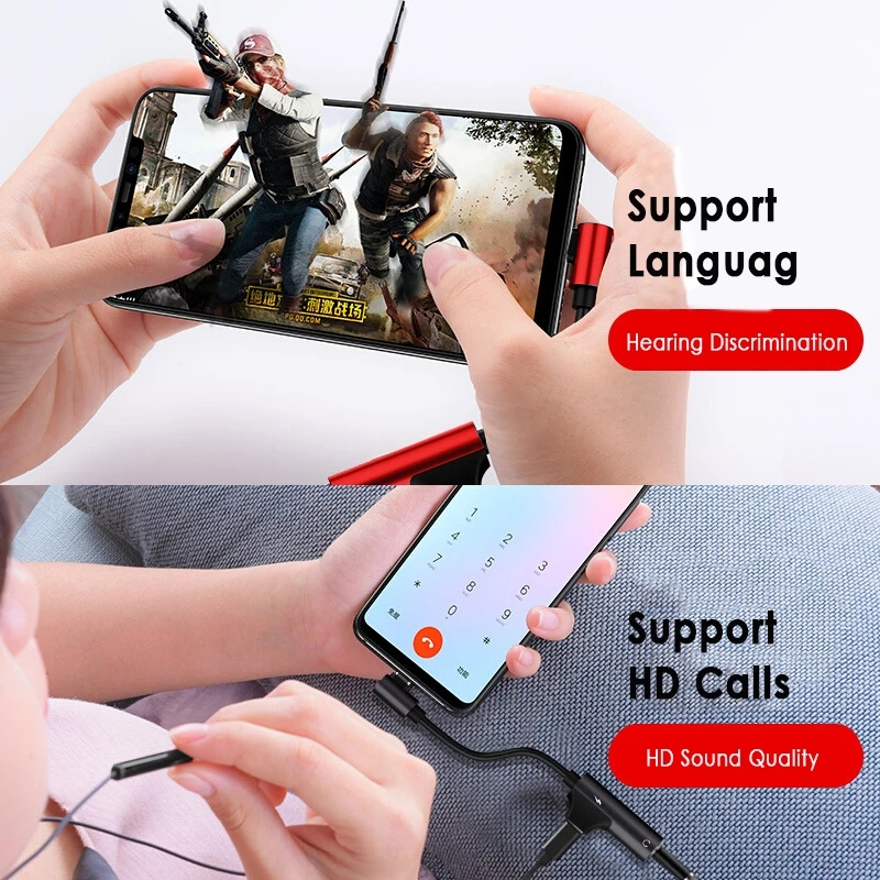 USB C To 35 Plug Headphone Jack Splitter 2 In 1 Type C 35mm AUX Adapter Earphone Audio Converter Fo 2