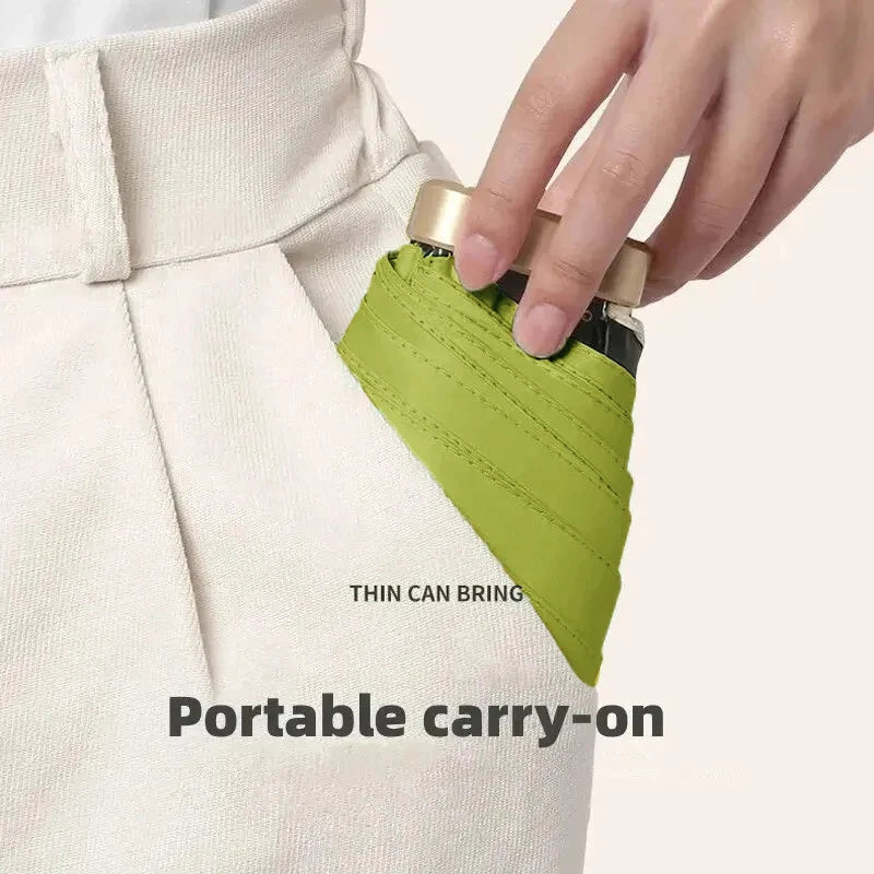 Compact Mini Sun Umbrella Pocket Rain Umbrella UV Ultraviolet Protection Folding Vinyl Sun Shade Po 3
