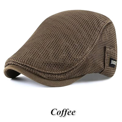 Breathable Mesh Newsboy Cap  Lightweight Flat Ivy Hat For Men  Women Summer Sun Protection Beret 10