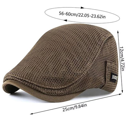 Breathable Mesh Newsboy Cap  Lightweight Flat Ivy Hat For Men  Women Summer Sun Protection Beret 1