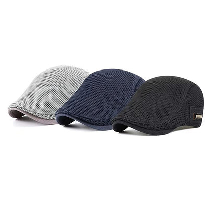 Breathable Mesh Newsboy Cap  Lightweight Flat Ivy Hat For Men  Women Summer Sun Protection Beret 3