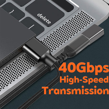 Hannord USB 90 Degree Type-C Adapter 40Gbps Fast Data Transfer, Thunderbolt 4 Mobile Conversion Head, 2 Pack